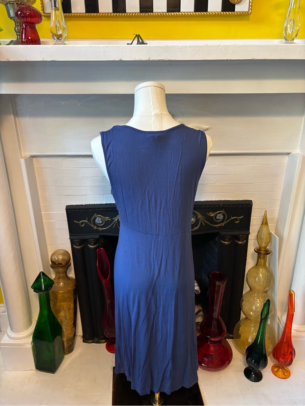 Spense Sleeveless Twist-Front Navy Blue Mini Dress - Picture 2 of 3